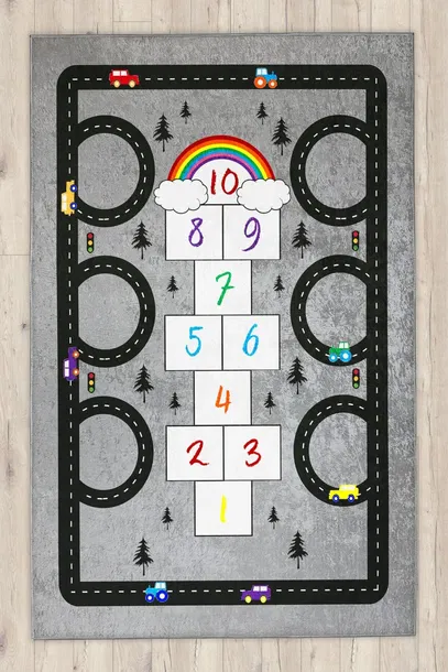 Развивающий игровой коврик Rainbow Cars And Hopscotch | Sumka