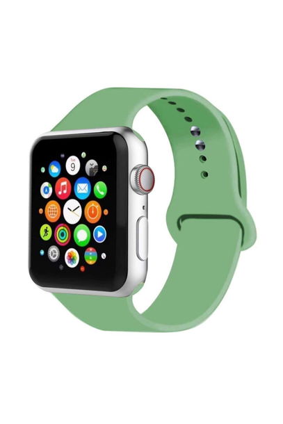 Pazariz Green Apple Watch Совместимый ремешок 2, 3, 4, 5, совместимая серия, силиконовый ремешок диаметром 42 и 44 мм | Sumka