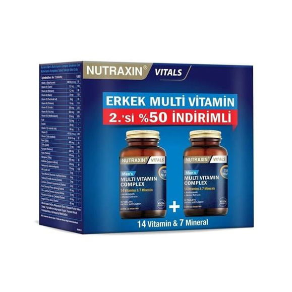 Мультивитаминный и минеральный комплекс Nutraxin для мужчин, 2 упаковки | Sumka