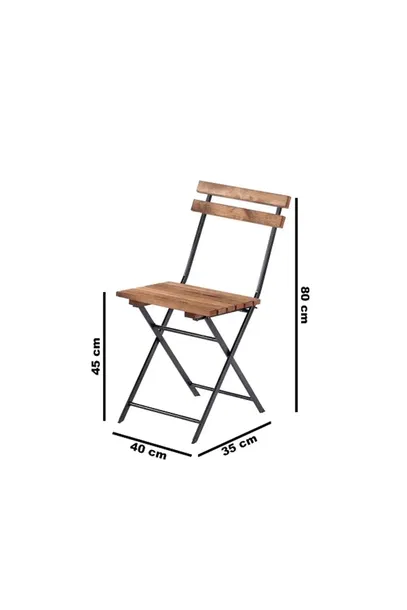 Складной садовый стул, деревянный стул для бистро, 2 шт. 1032 | Sumka