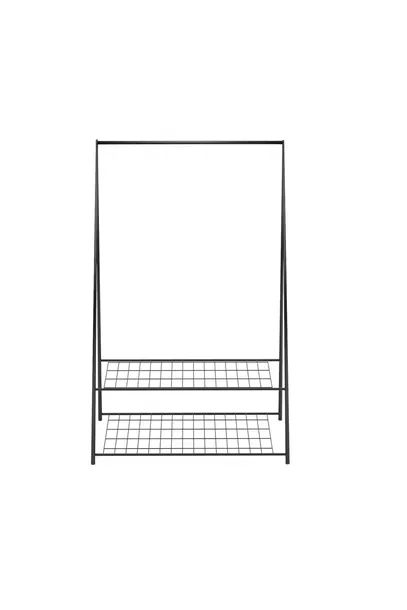 Вешалка для одежды с двумя полками черная 1537 | Sumka
